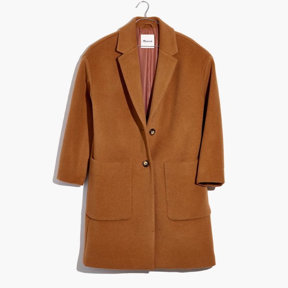 Madewell Elmcourt Blanket Coat - Camel Melange - Size L - NWT
